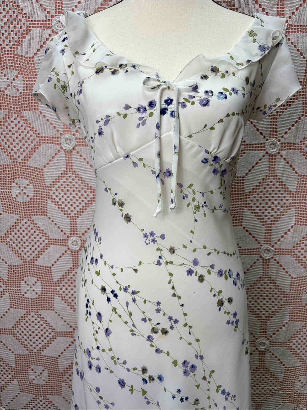 Just Choon Floral Ruffle Midi Dress Size 5 - Picture 4 of 11